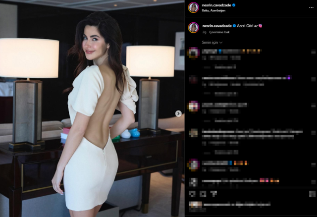 Nesrin Cavadzade'den Azerbaycanlı takipçilerini kızdıran paylaşım