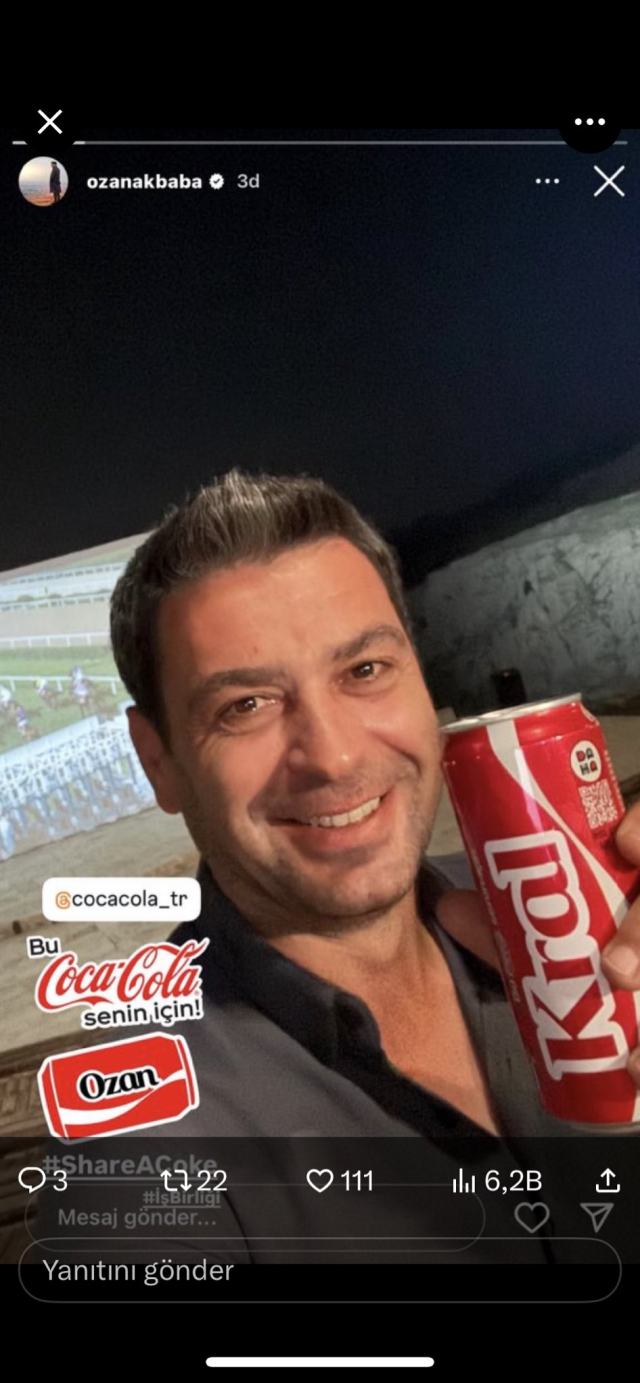 Coca-Cola reklamı yapan Ozan Akbaba'nın 2 yıl önceki paylaşımı olay oldu