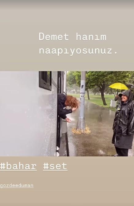 Demet Evgar İstanbul'u etkisi altına alan yağışlı havayı fırsata çevirdi