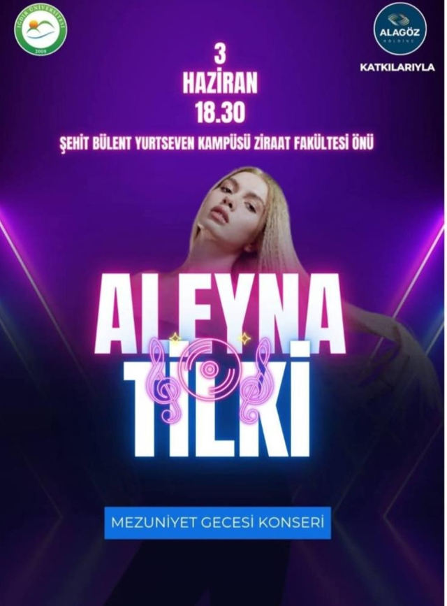 Iğdır Üniversitesi, mezuniyet töreninde planlanan Aleyna Tilki konserini iptal etti