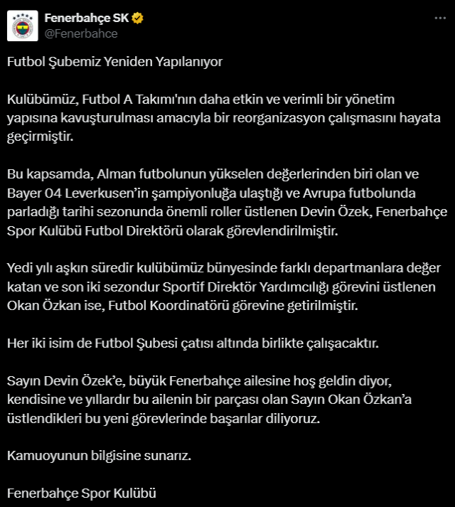 Devin Özek resmen Fenerbahçe'de